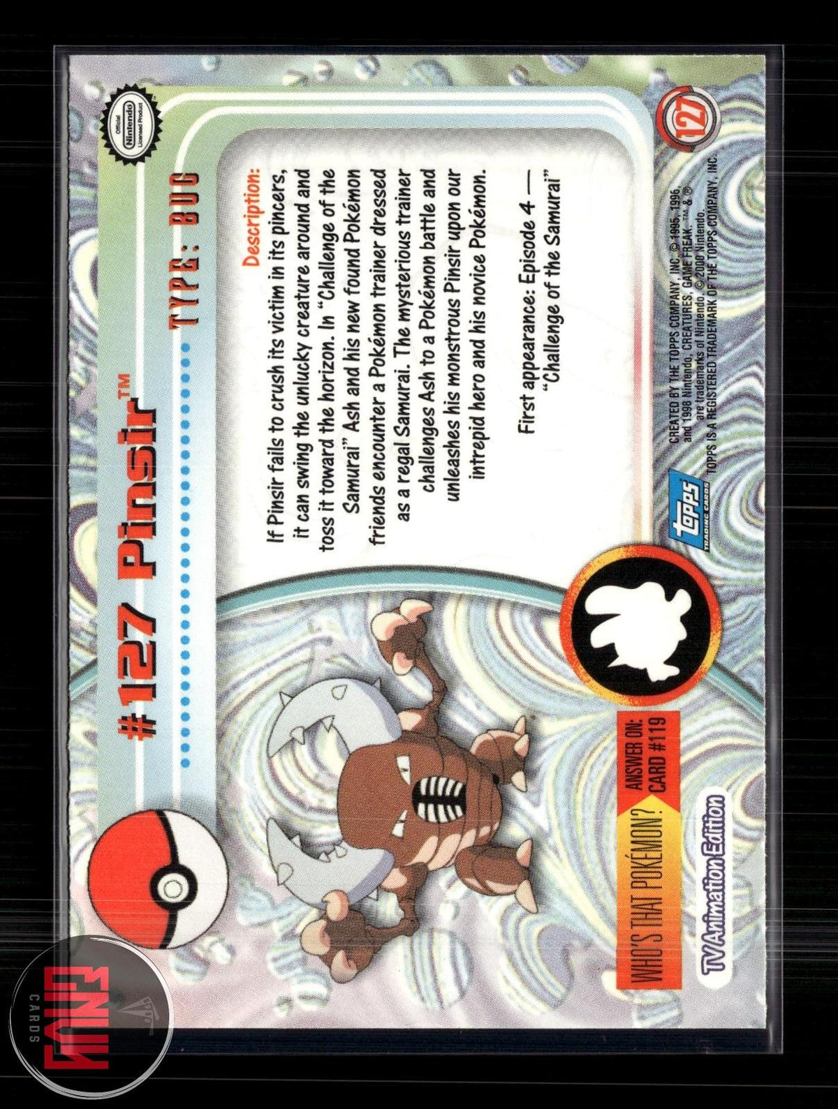 Pinsir LP #127 Topps Trading Cards Series 3 Pokemon