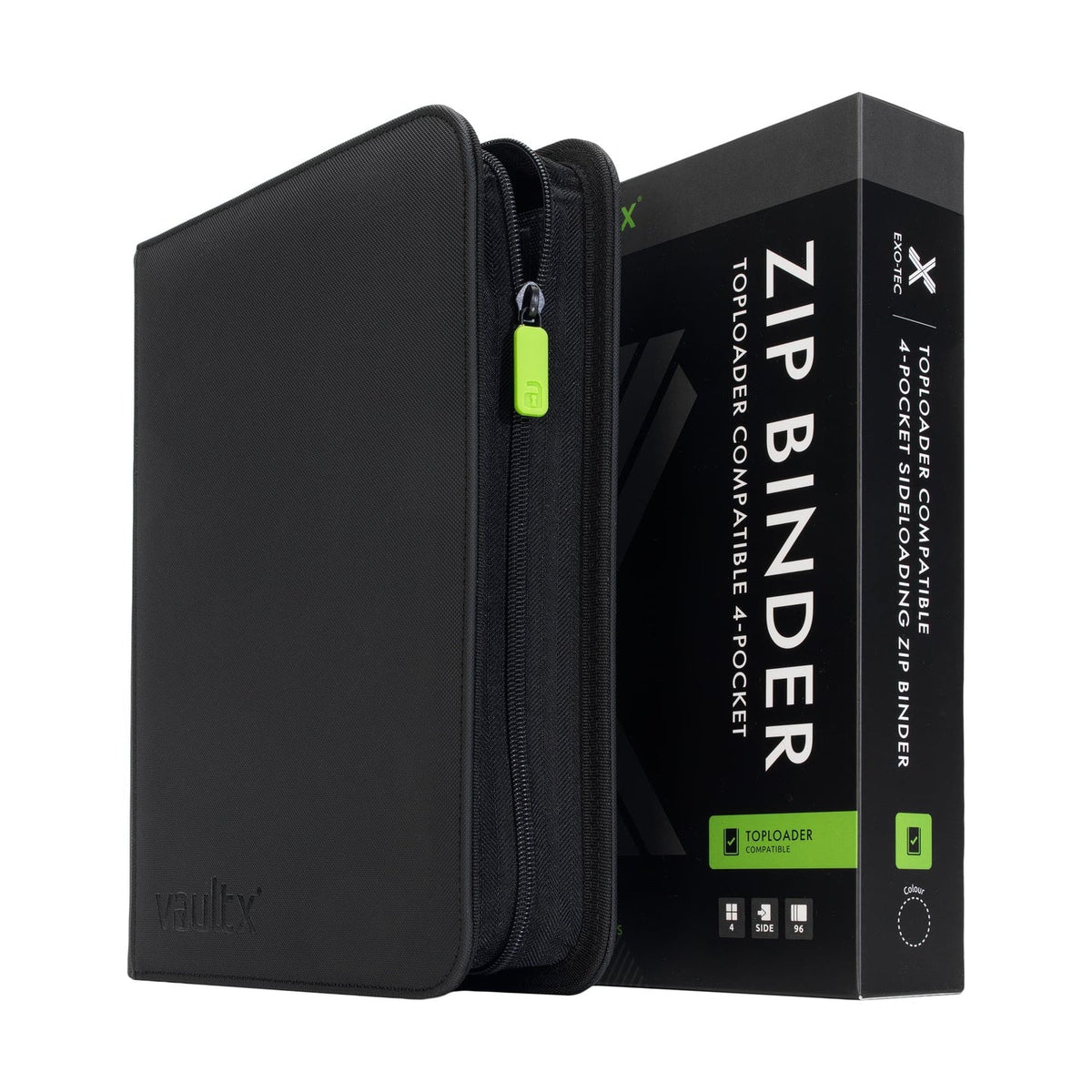 Vault-X: 4 Pocket Exo-Tec Toploader Compatible Zip Binder