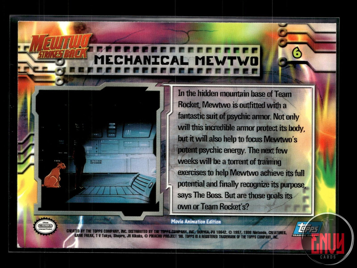 Mechanical Mewtwo LP #6 Topps The First Movie Trading Cards Pokemon