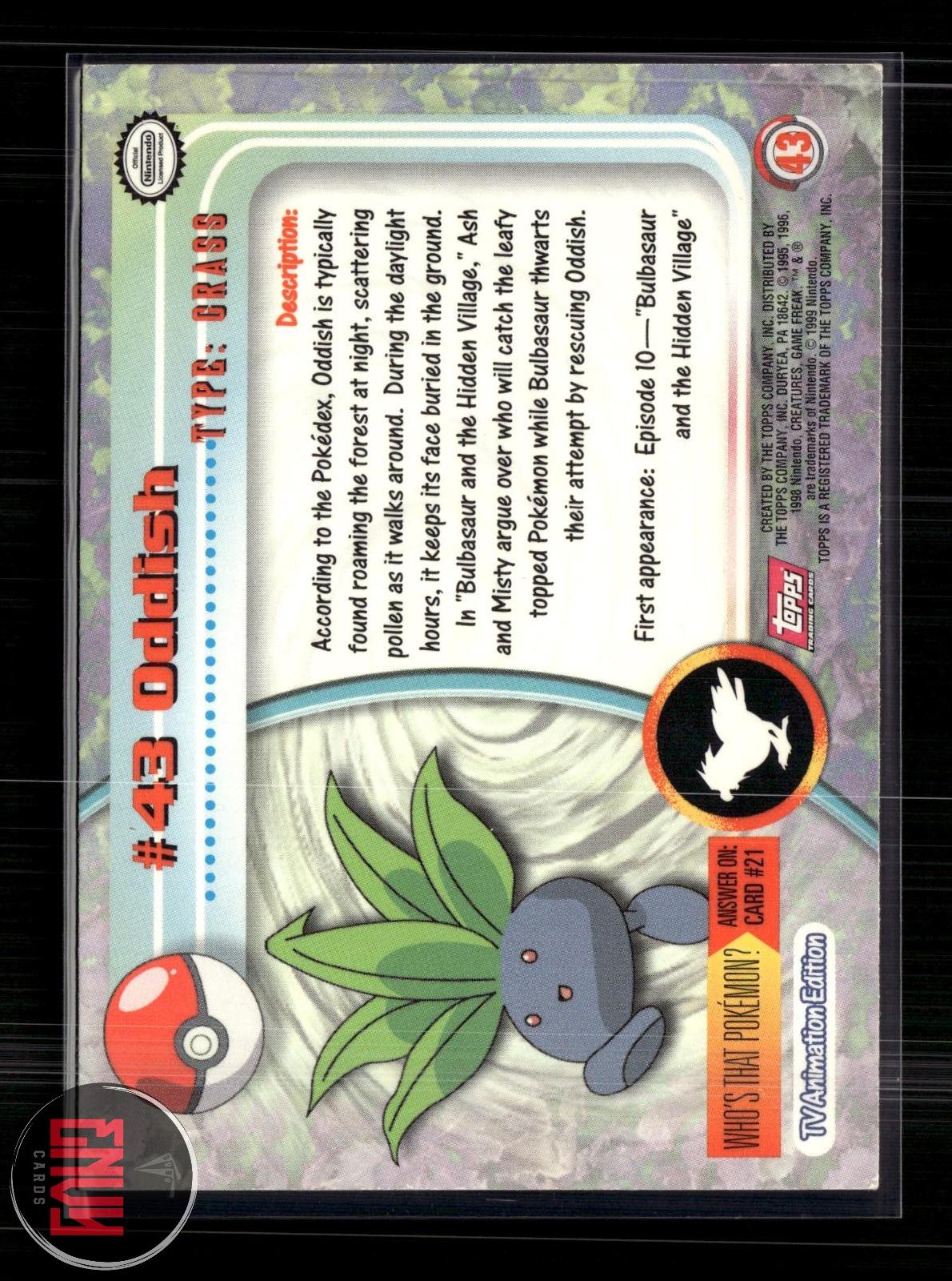 Oddish LP #43 Topps Trading Cards Series 1 Pokemon