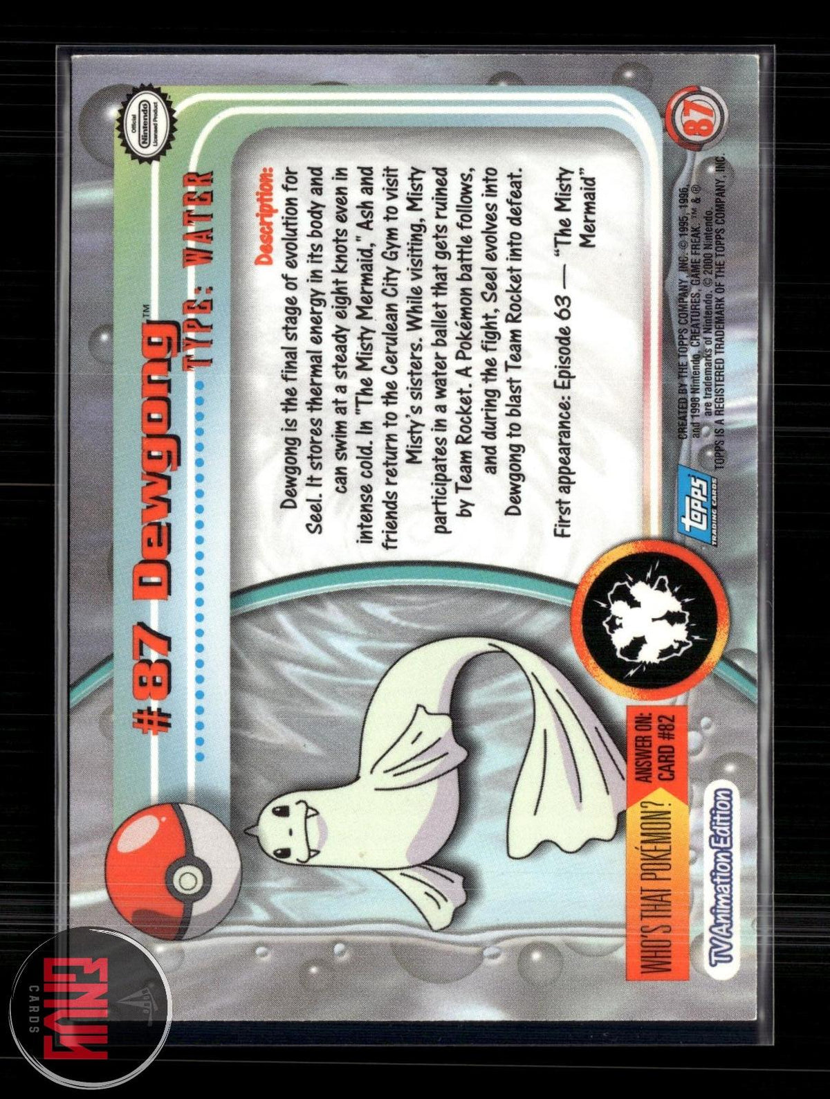 Dewgong LP #87 Topps Trading Cards Series 2 Pokemon