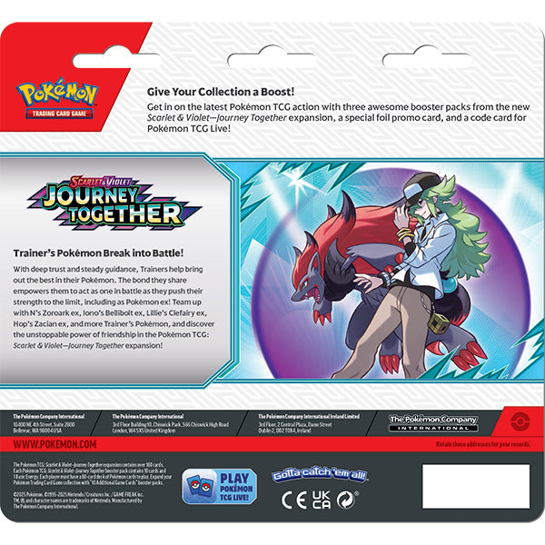 Pokemon TCG: Scarlet & Violet 09 Journey Together- 3-Booster Blister