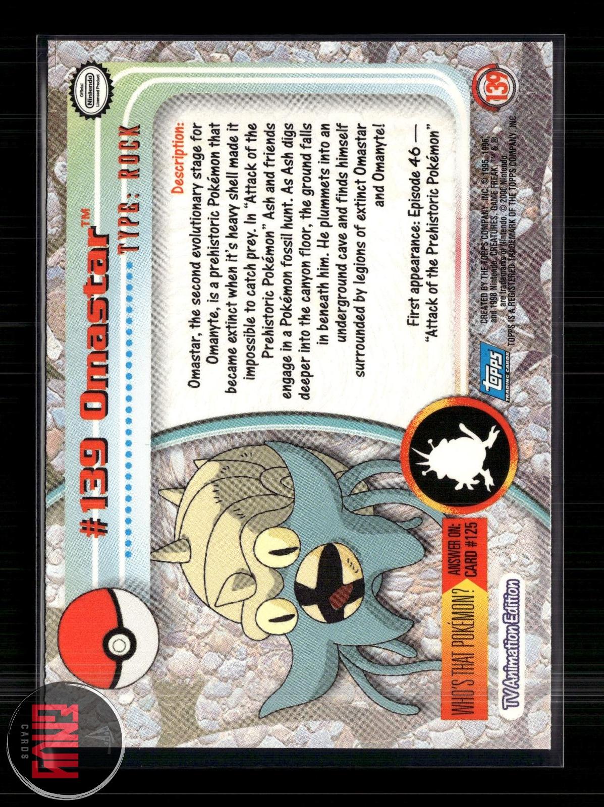 Omastar LP #139 Topps Trading Cards Series 3 Pokemon