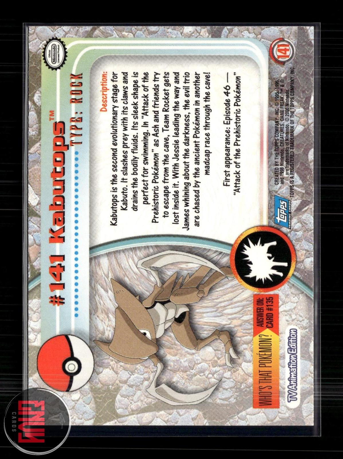 Kabutops LP #141 Topps Trading Cards Series 3 Pokemon