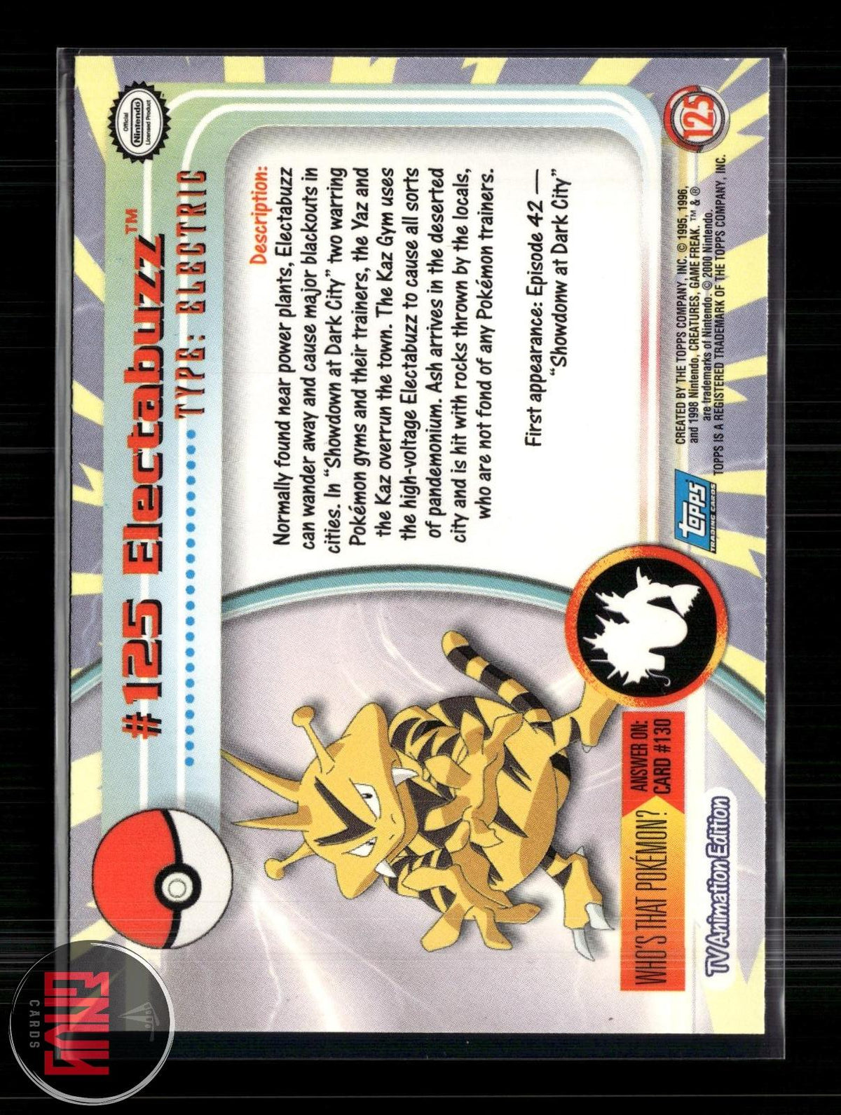 Electabuzz LP #125 Topps Trading Cards Series 3 Pokemon