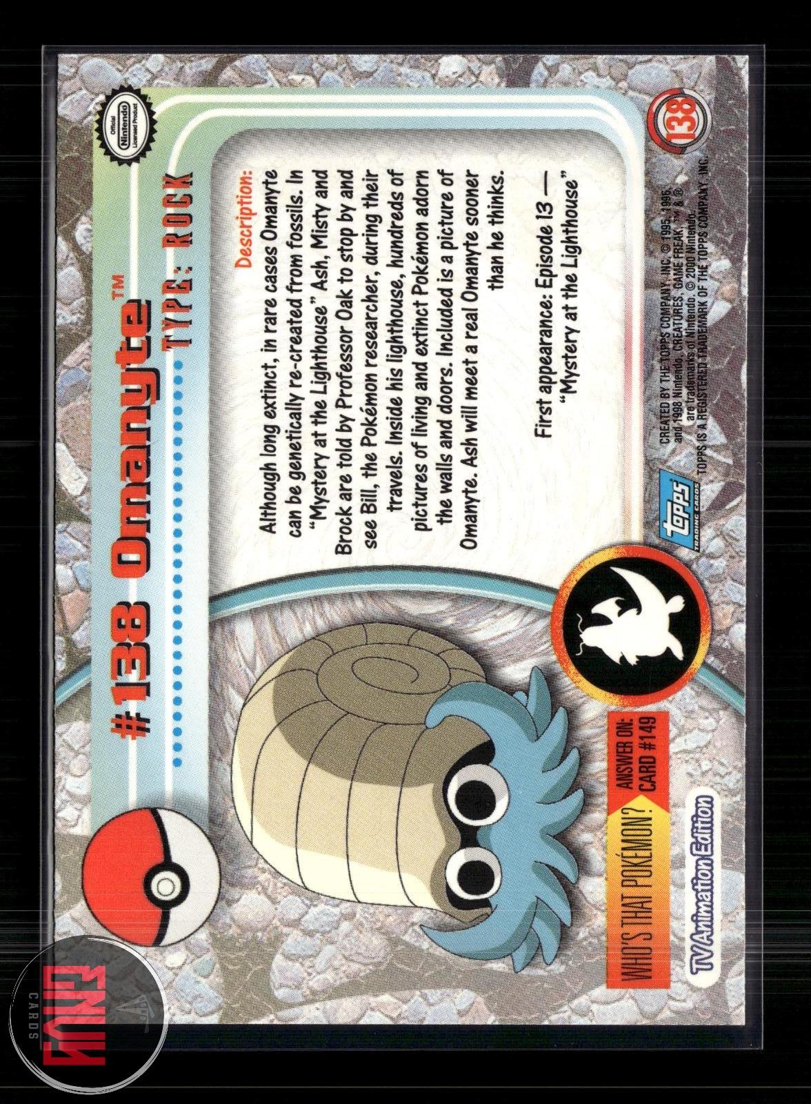 Omanyte LP #138 Topps Trading Cards Series 3 Pokemon