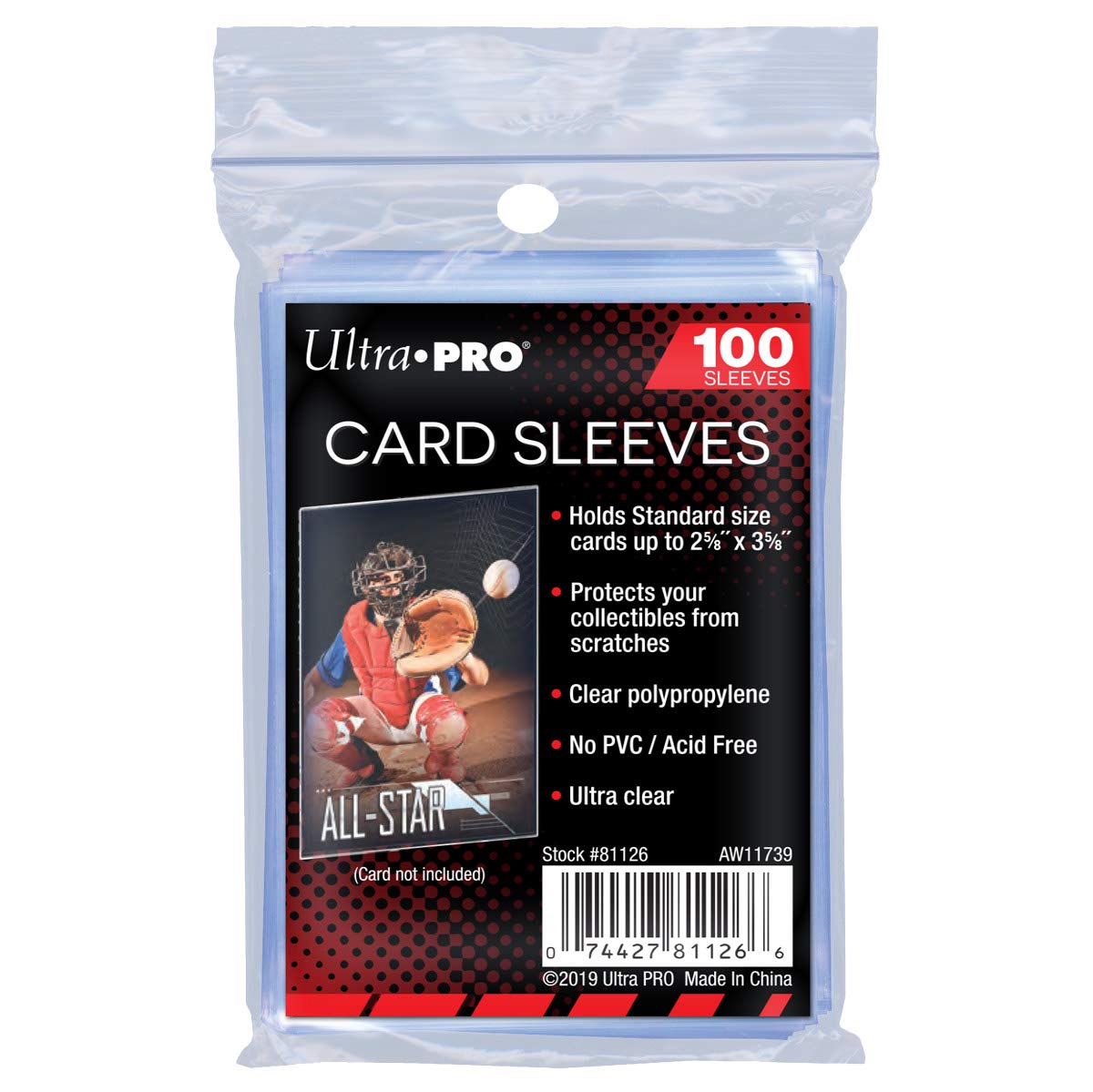 Ultra Pro 100 Pcs Soft Card Sleeves, 2 5/8 x 3 5/8-Inches Penny Sleeves