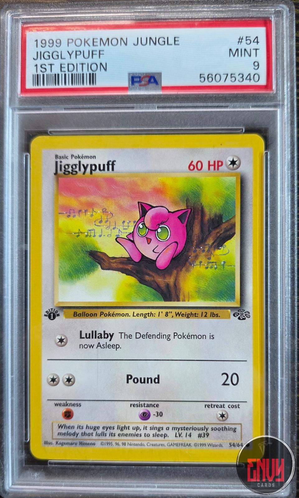 Jigglypuff 54/64 1st Edition Jungle Pokemon PSA 9 Mint