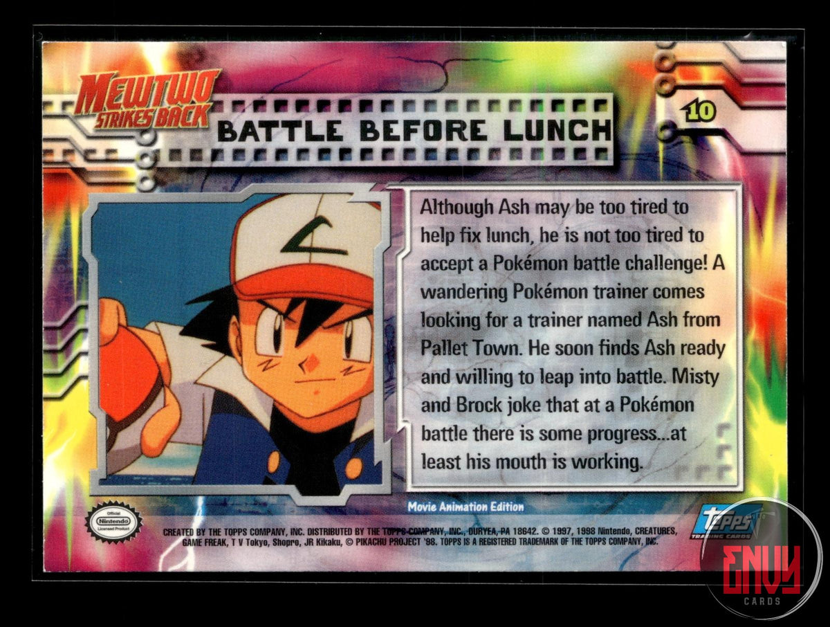 Battle Before Lunch LP #10 Topps The First Movie Trading Cards Pokemon FOIL