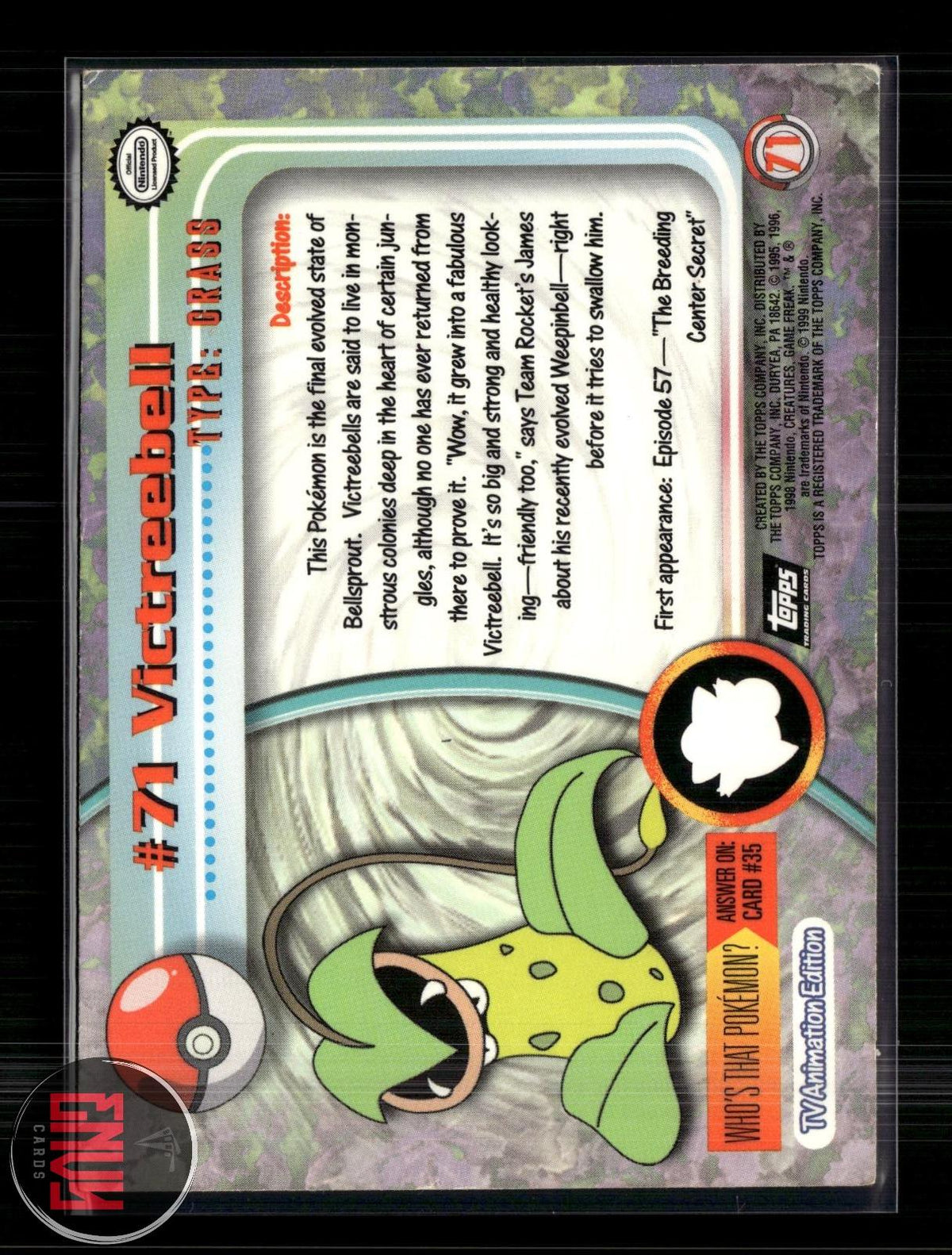Victreebell LP #71 Topps Trading Cards Series 1 Pokemon