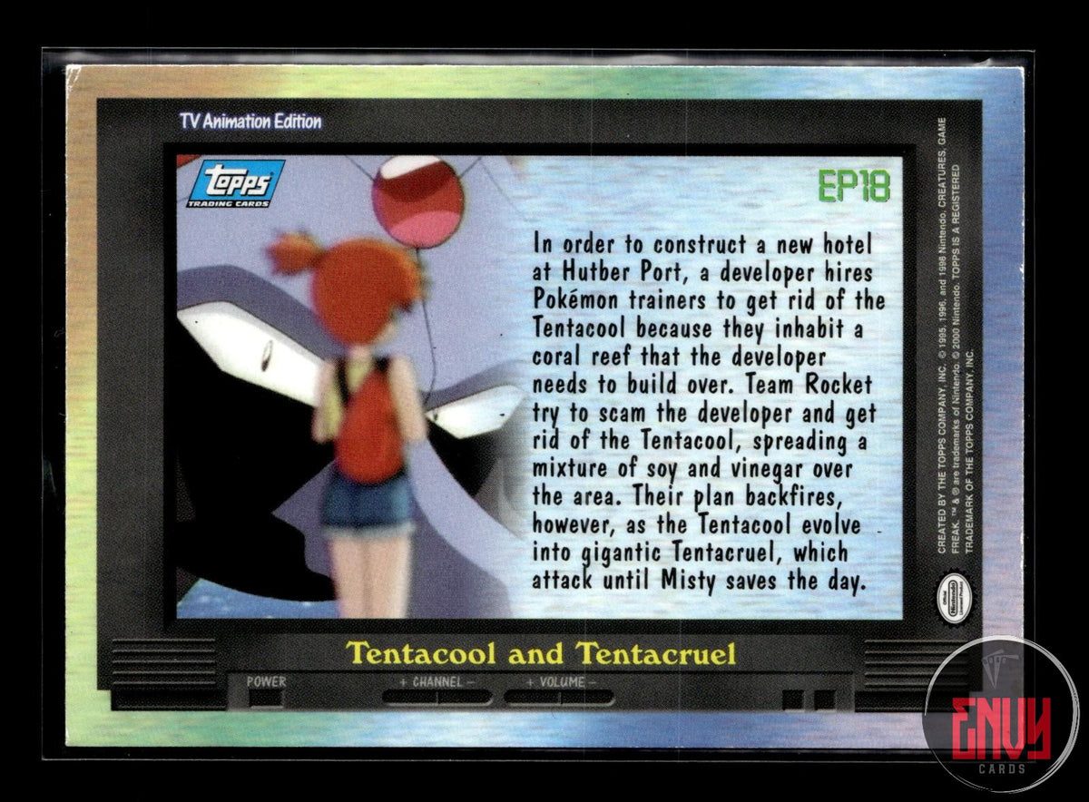 EP18 Tentacool and Tentacruel LP #140 Topps Trading Cards Series 2 Pokemon FOIL