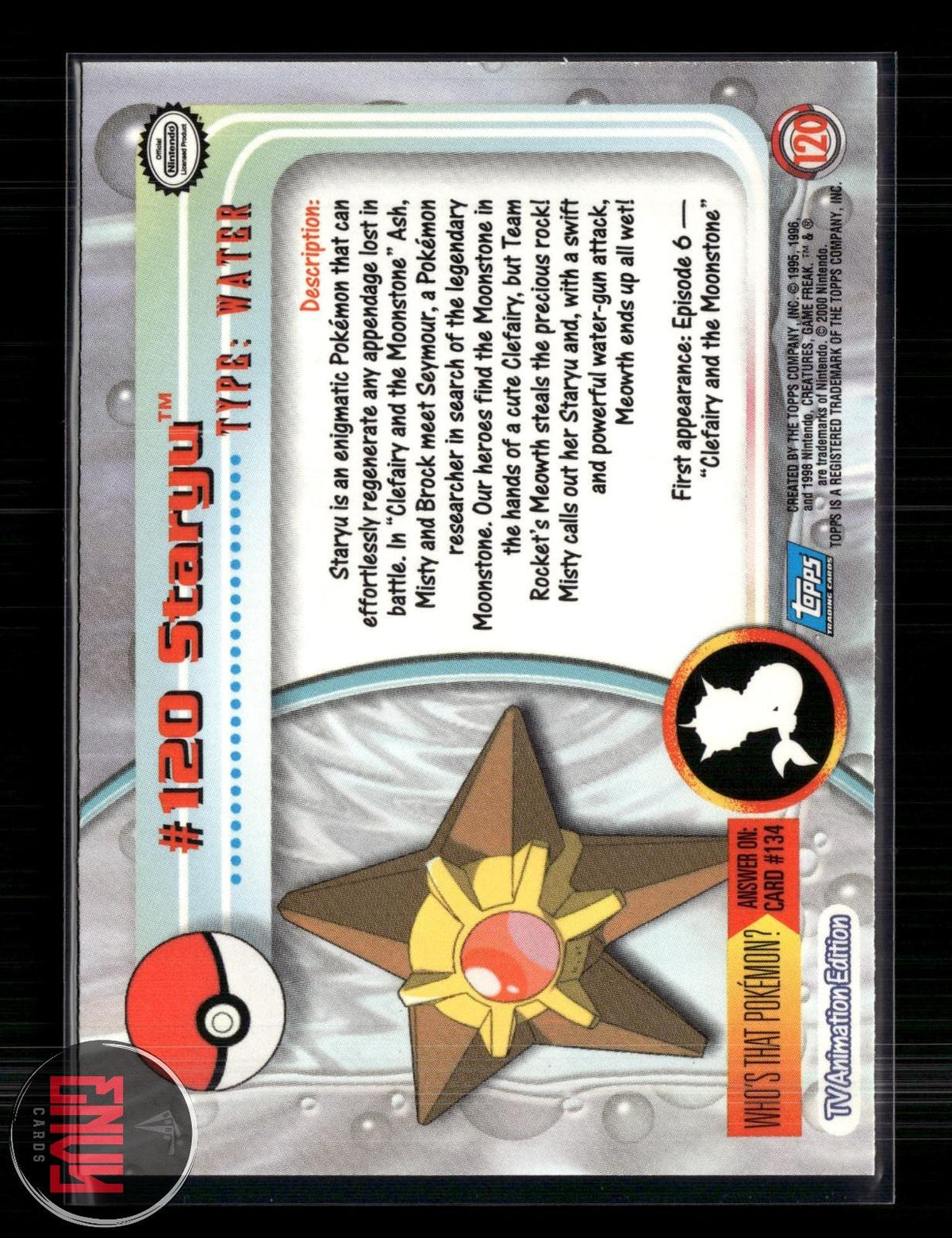 Staryu LP #120 Topps Trading Cards Series 3 Pokemon