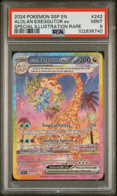 Alolan Exeggutor EX SIR Surging Sparks 242/191 PSA 9