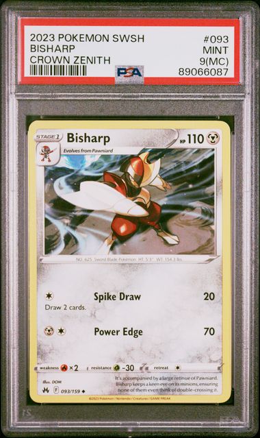 Bisharp MISCUT Non Holo Crown Zenith 093/158 PSA 9 (MC)