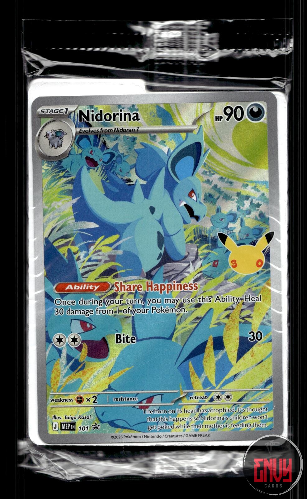 Nidorina (30th Celebration) NM 101 P ME: Mega Evolution Promo Pokemon SEALED