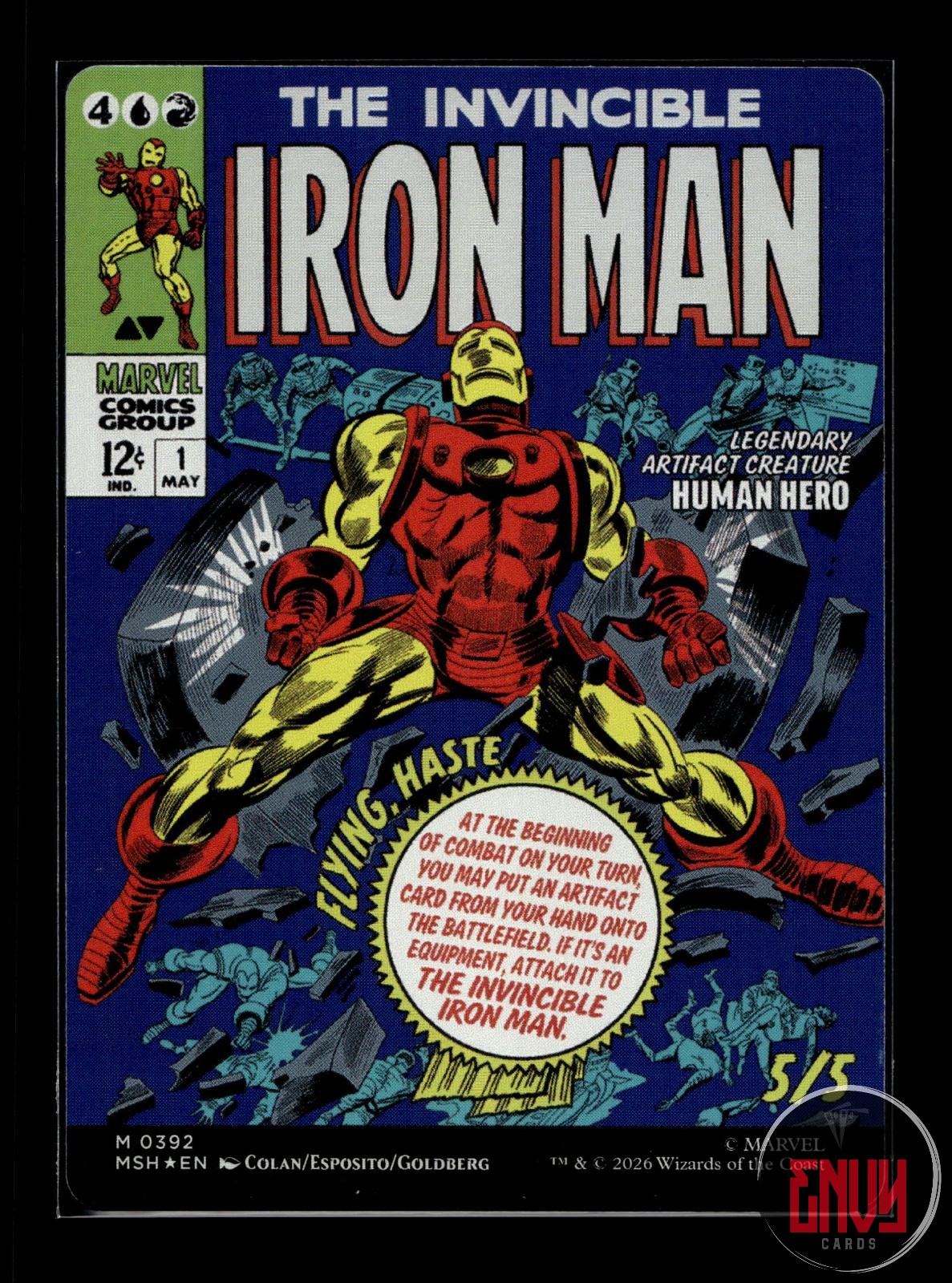 Tony Stark (Borderless) (0392) Near Mint 392 Mythic Marvel Super Heroes Foil