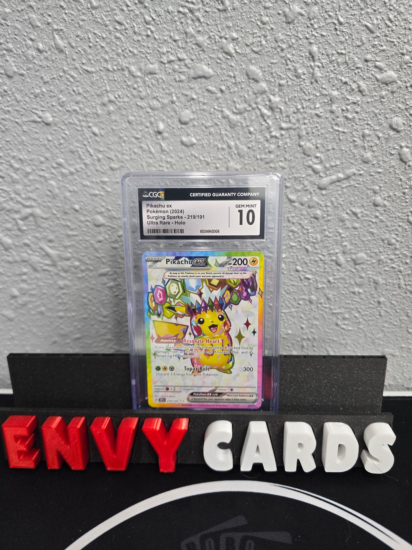 Pikachu EX Full Art Surging Sparks 219/191 CGC 10