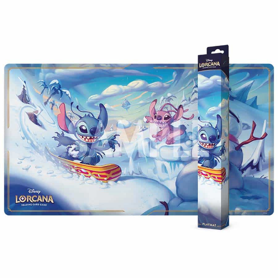 Playmat: Disney Lorcana- Set 14- Hyperia City- Snowboarding Stitch
