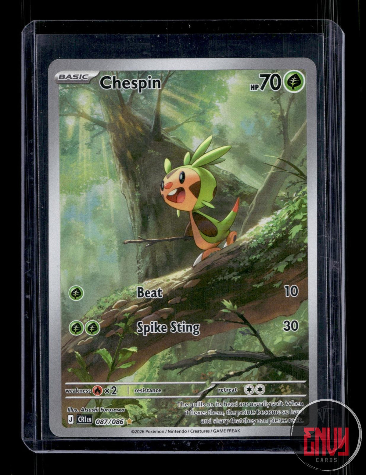 Chespin NM 087/086 IR Chaos Rising Pokemon Holo