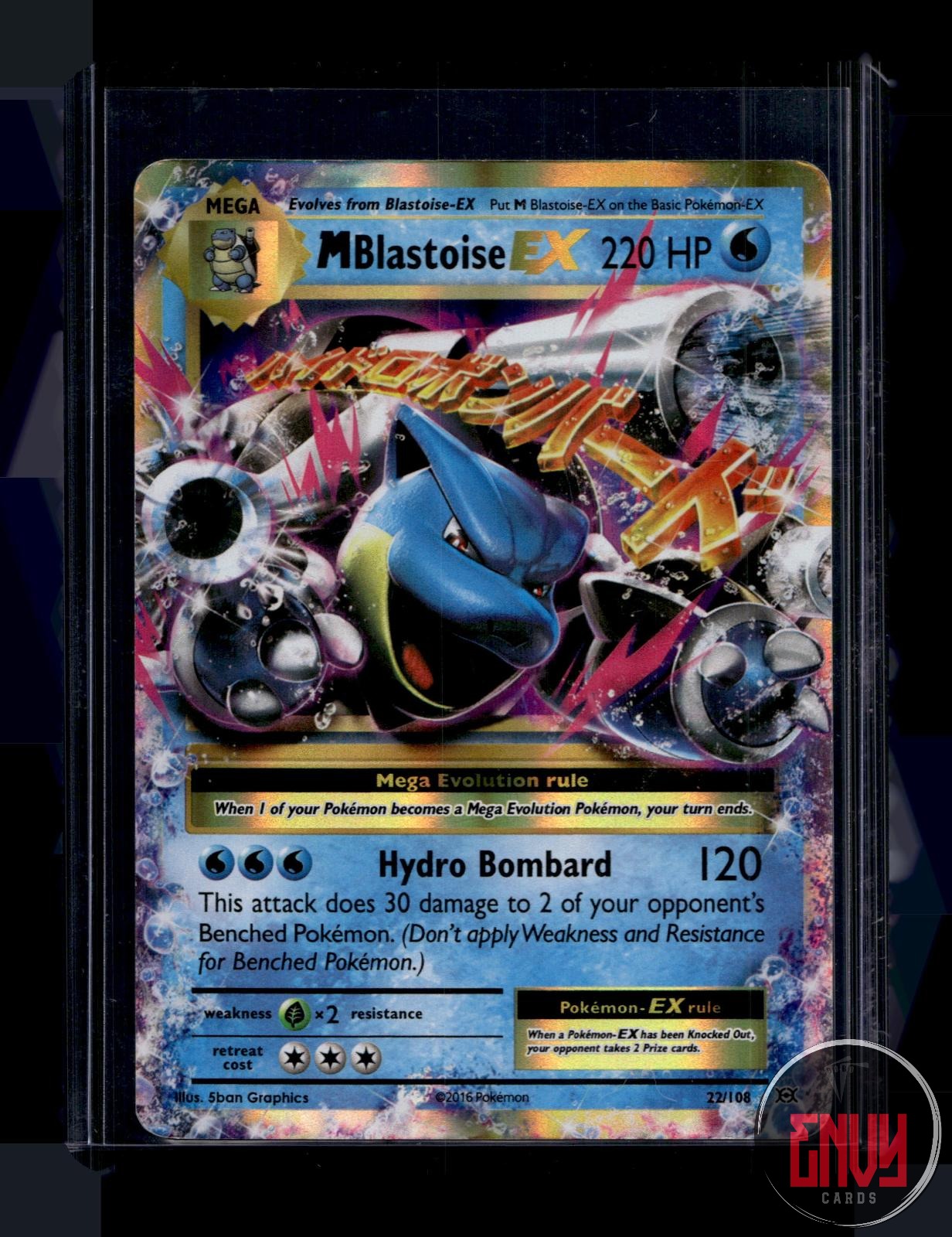 M Blastoise EX Lightly Played 22/108 EX Rare Evolutions Pokemon Holo