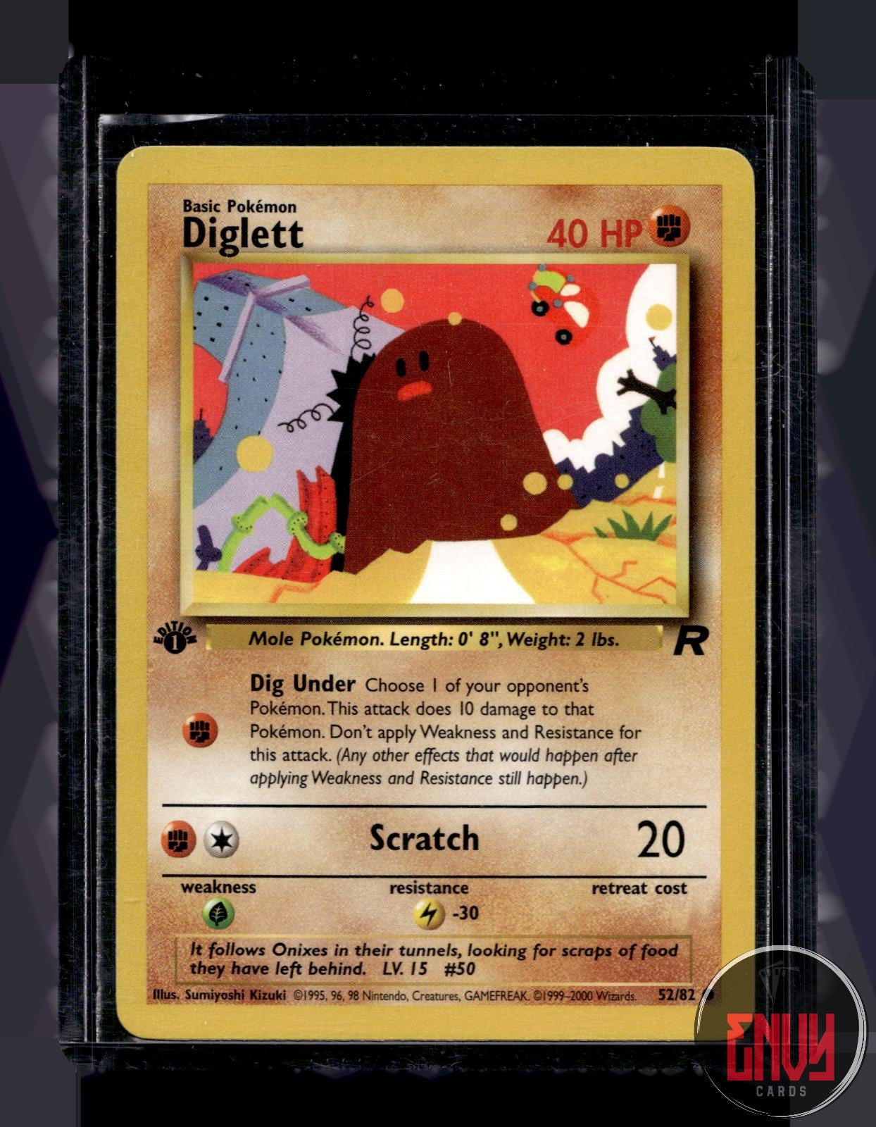 Diglett Lightly Played 52/82 Common Team Rocket Pokemon 1st Edition
