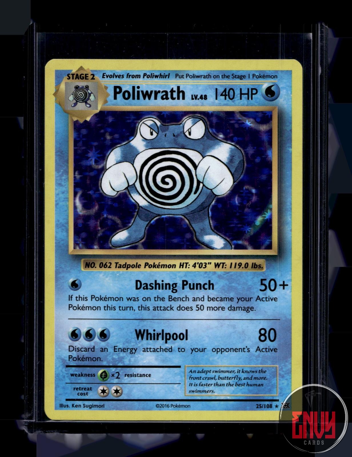 Poliwrath Lightly Played 25/108 Rare Evolutions Pokemon Holo