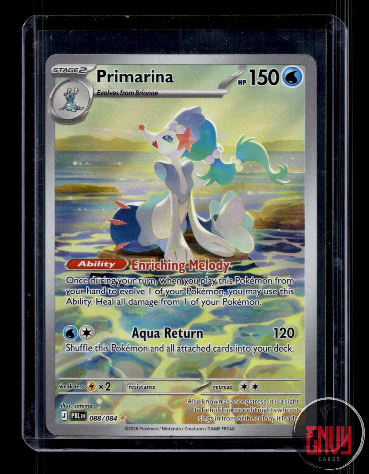 Primarina NM 088/084 IR Pitch Black Pokemon Holo