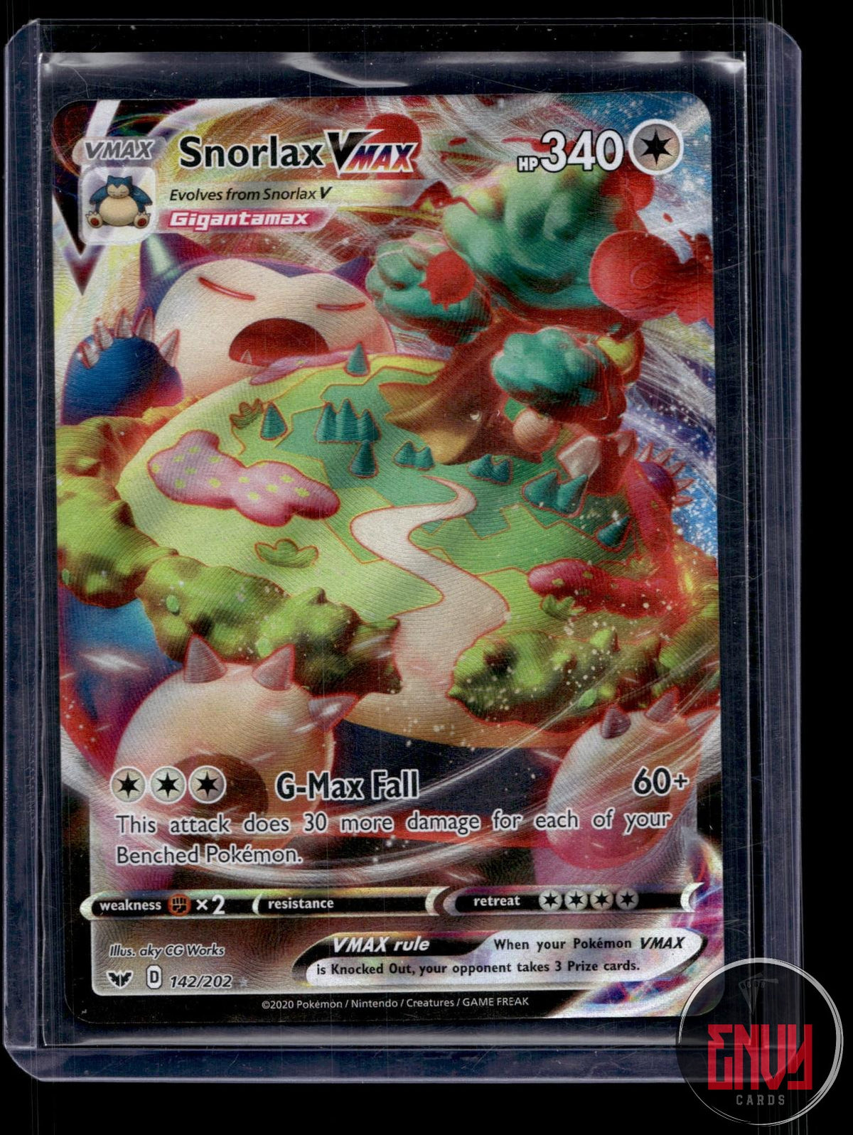 Snorlax VMAX LP 142/202 UR Sword & Shield Pokemon Holo