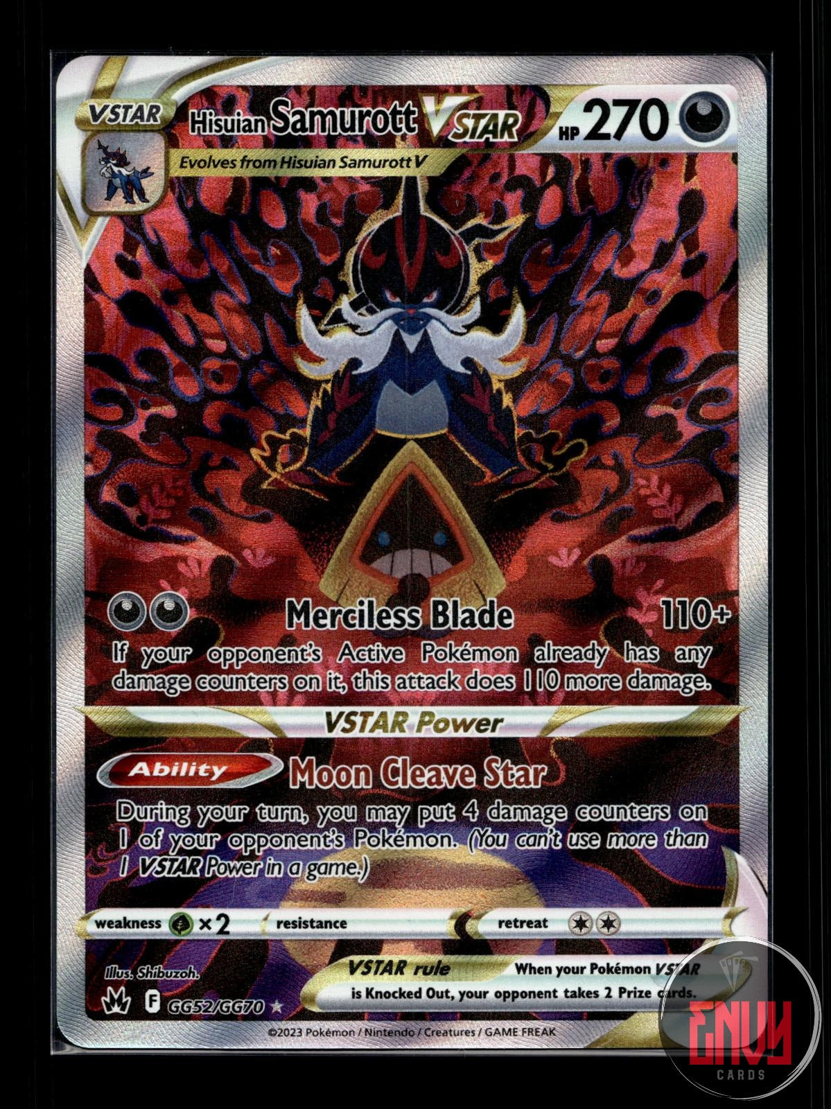 Hisuian Samurott VSTAR NM GG52/GG70 Crown Zenith Galarian Gallery Pokemon Holo