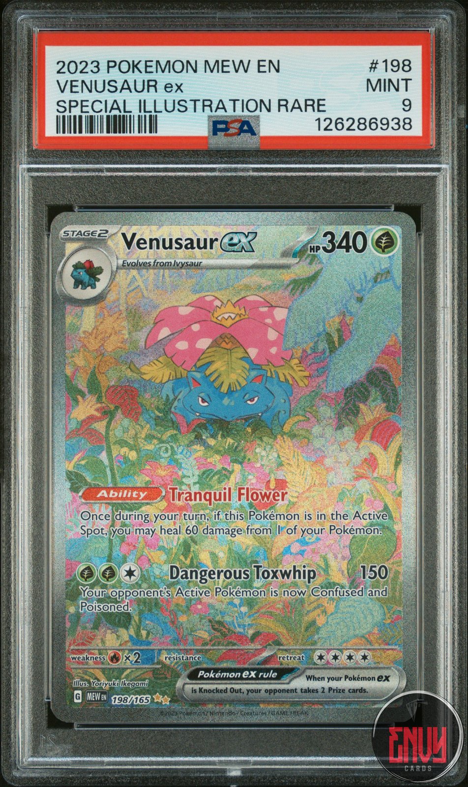 Venusaur EX 198/165 Special Illustration Rare 151 Pokemon PSA 9
