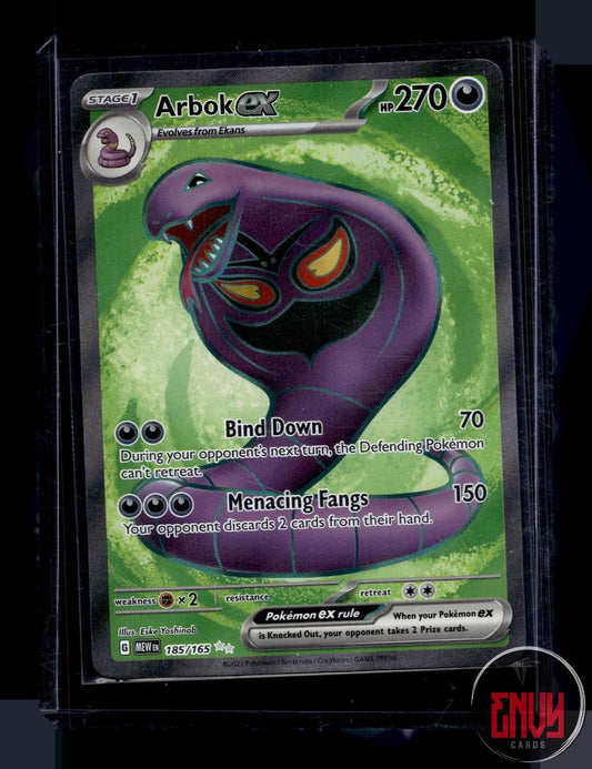 Arbok ex Near Mint 185/165 Ultra Rare 151 Pokemon