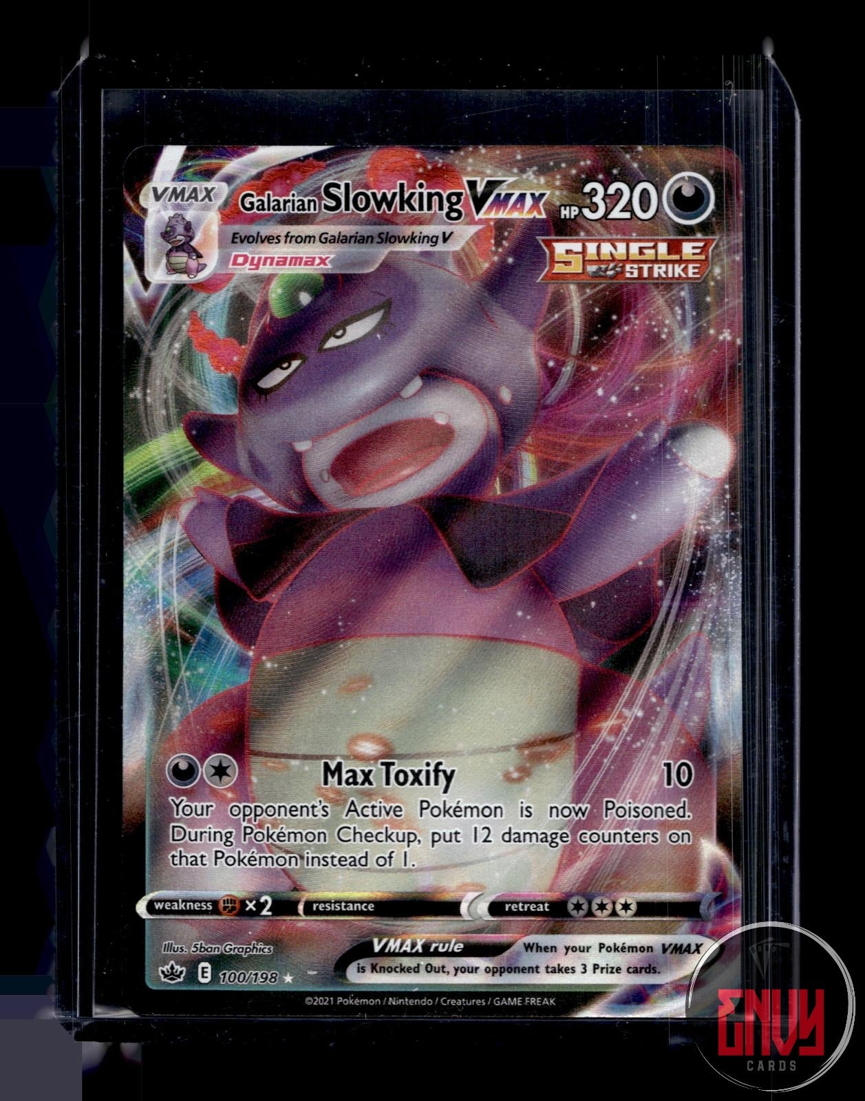 Galarian Slowking VMAX Near Mint 100/198 VMAX Rare Chilling Reign Pokemon Holo