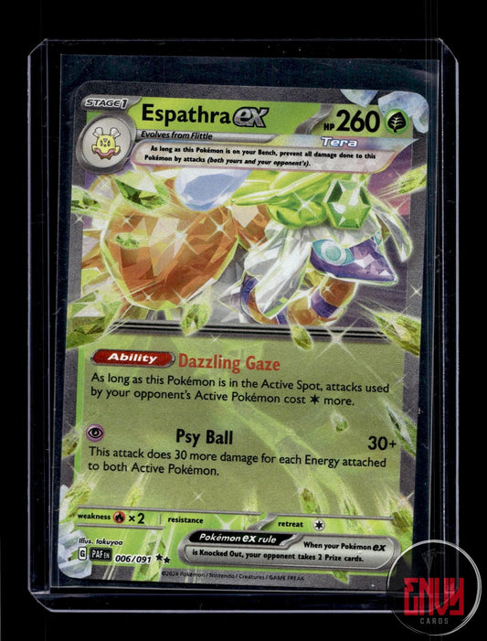 Espathra ex Near Mint 006/091 Double Rare Paldean Fates Pokemon