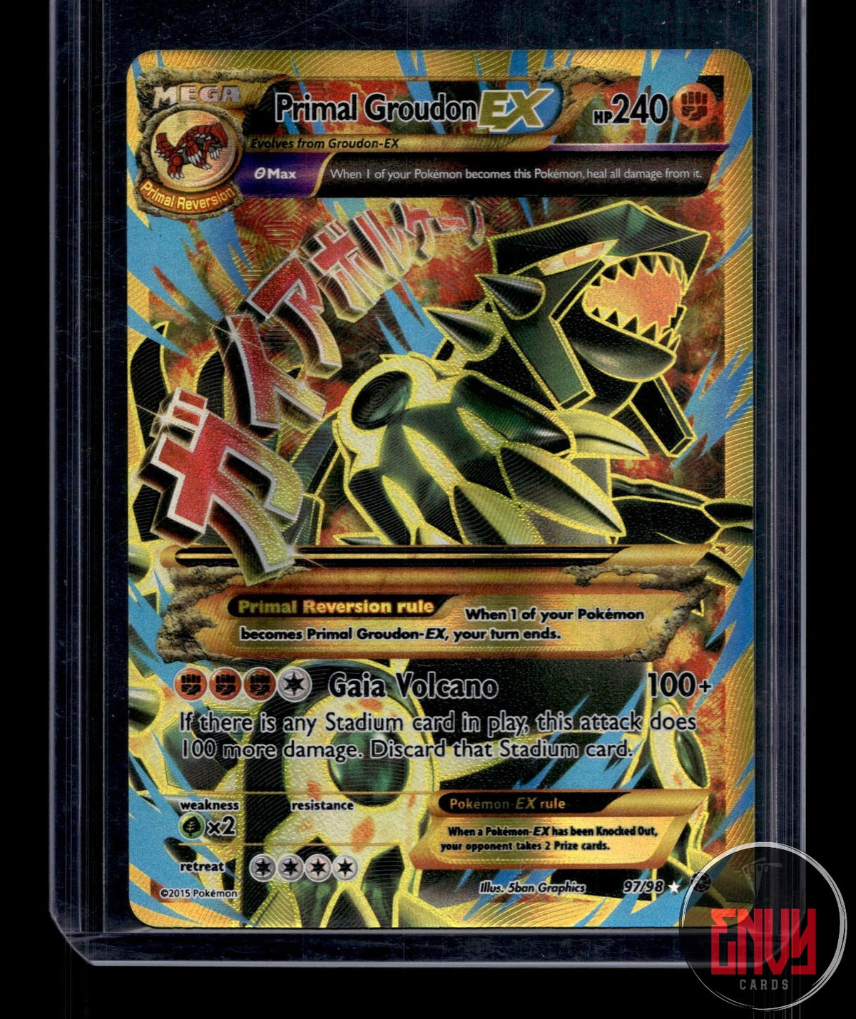 Primal Groudon EX NM 97/98 SEC Ancient Origins Pokemon Holo