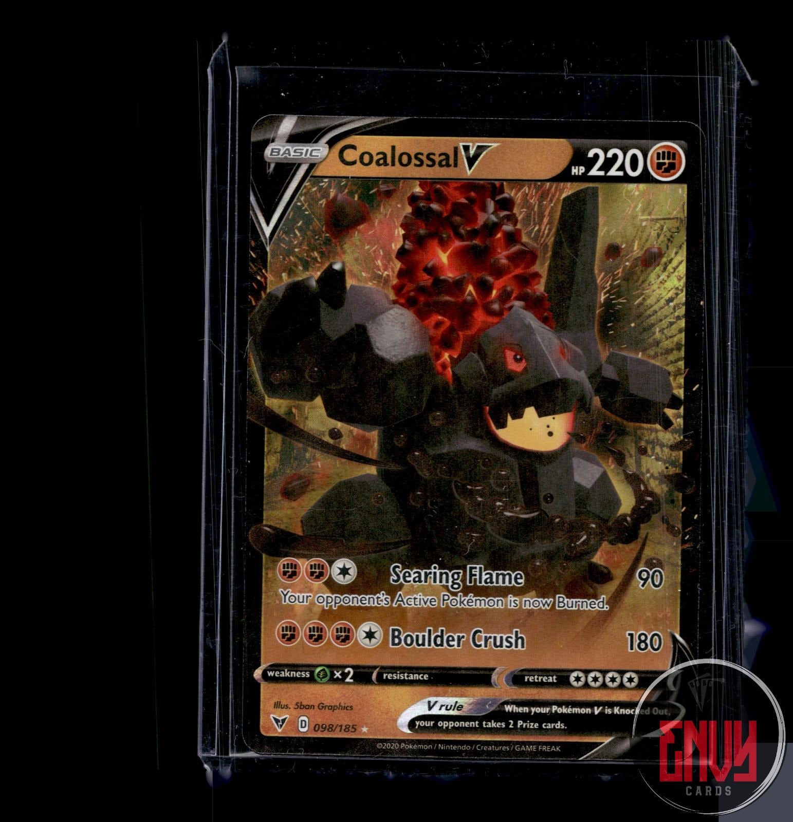 Coalossal V Near Mint 098/185 V Rare Vivid Voltage Pokemon Holo