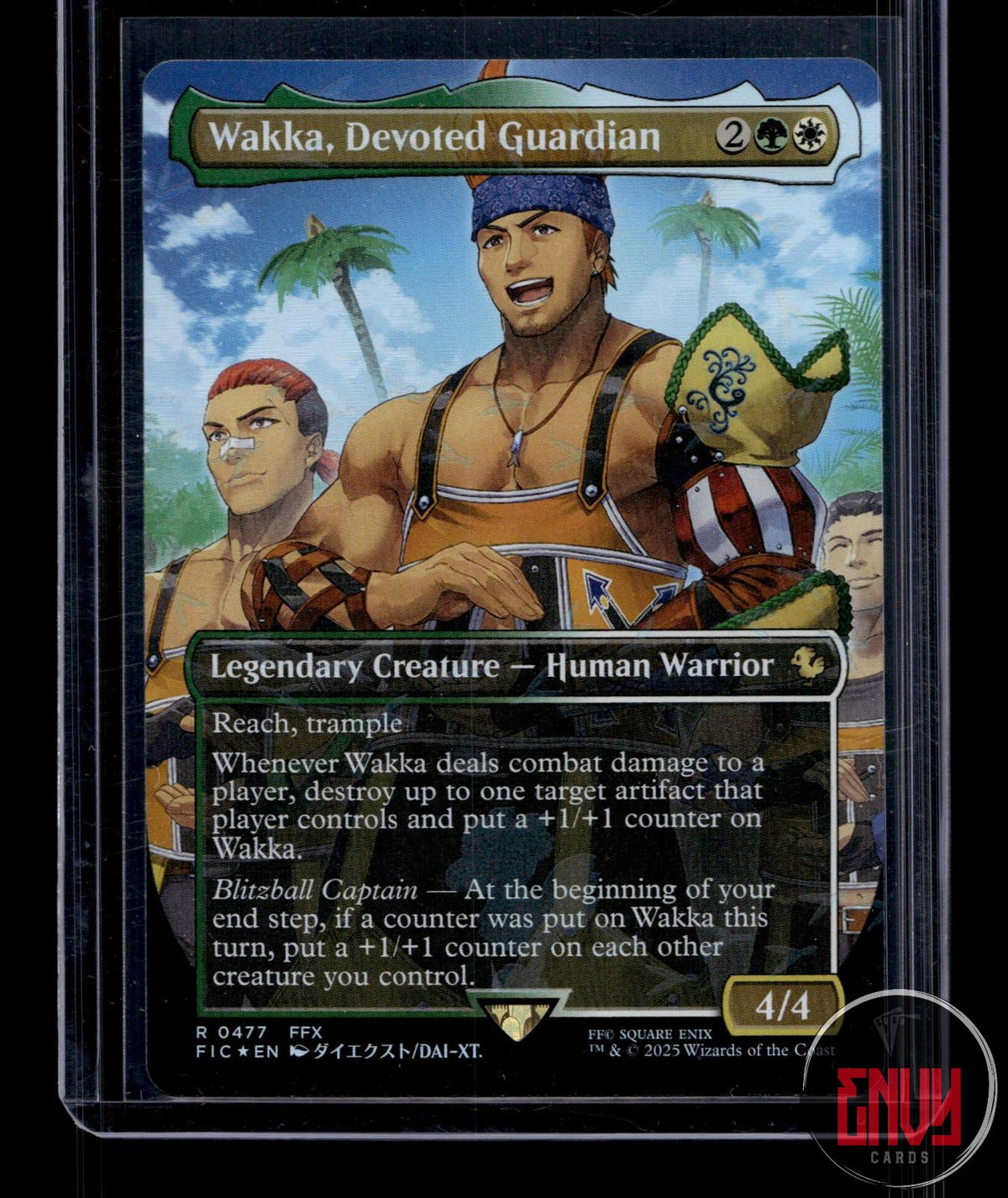 Wakka, Devoted Guardian (Borderless) (Chocobo Track Foil) NM 477 FIC