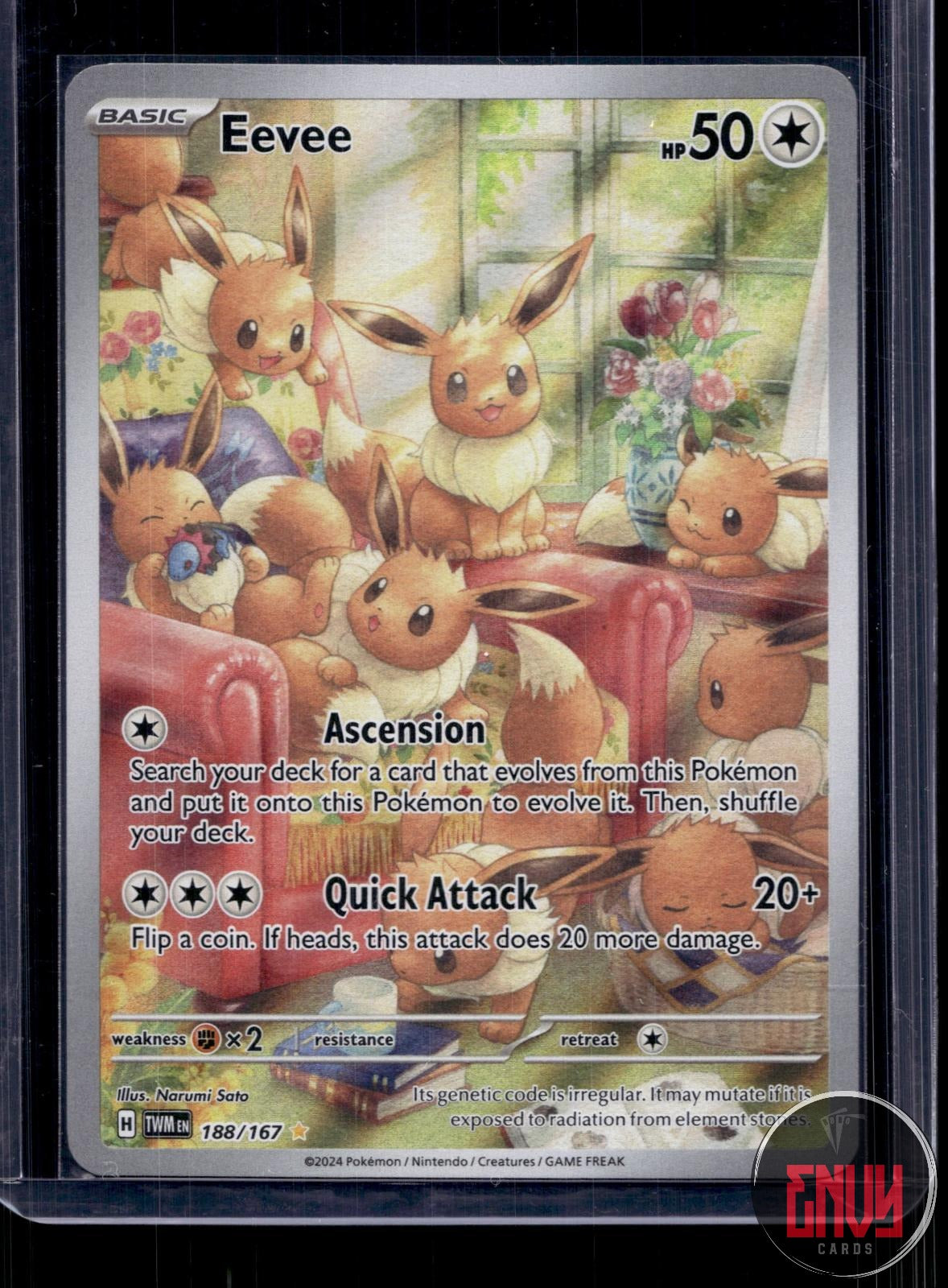 Eevee NM 188/167 IR Twilight Masquerade Pokemon Holo