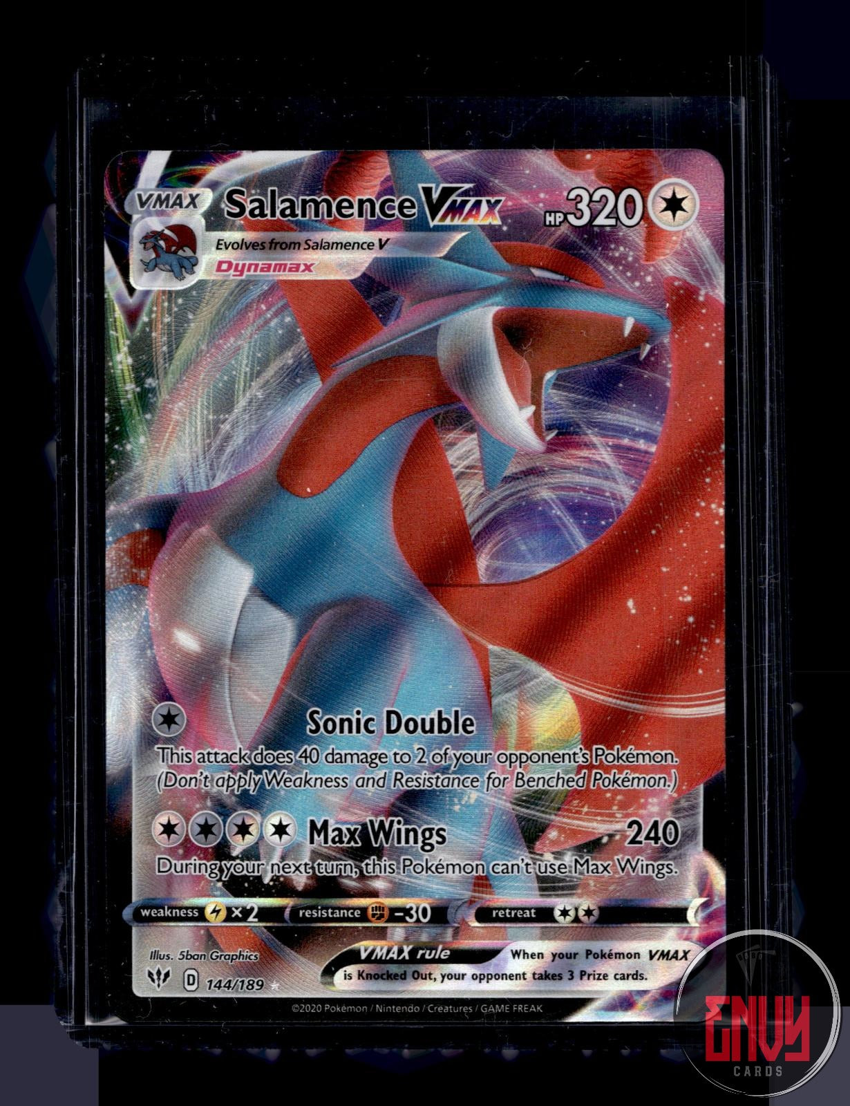 Salamence VMAX Near Mint 144/189 VMAX Rare Darkness Ablaze Pokemon Holo