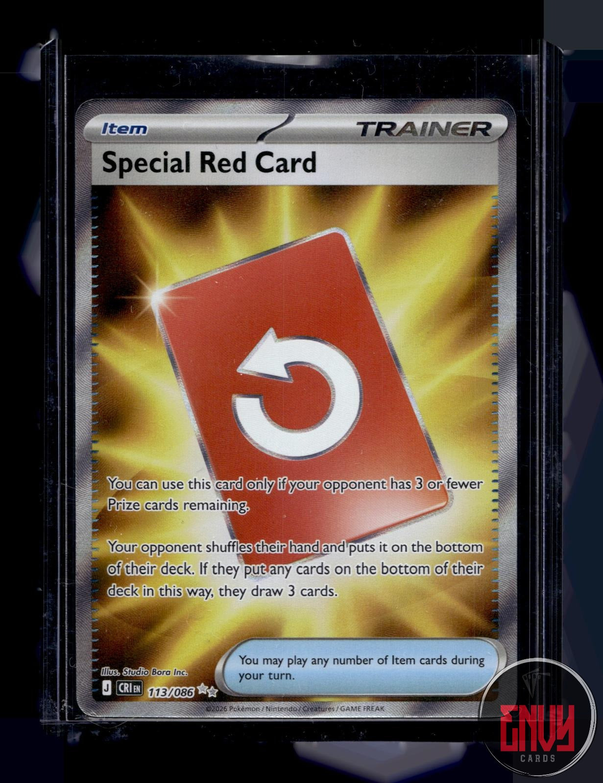 Special Red Card Near Mint 113/086 Ultra Rare Chaos Rising Pokemon Holo