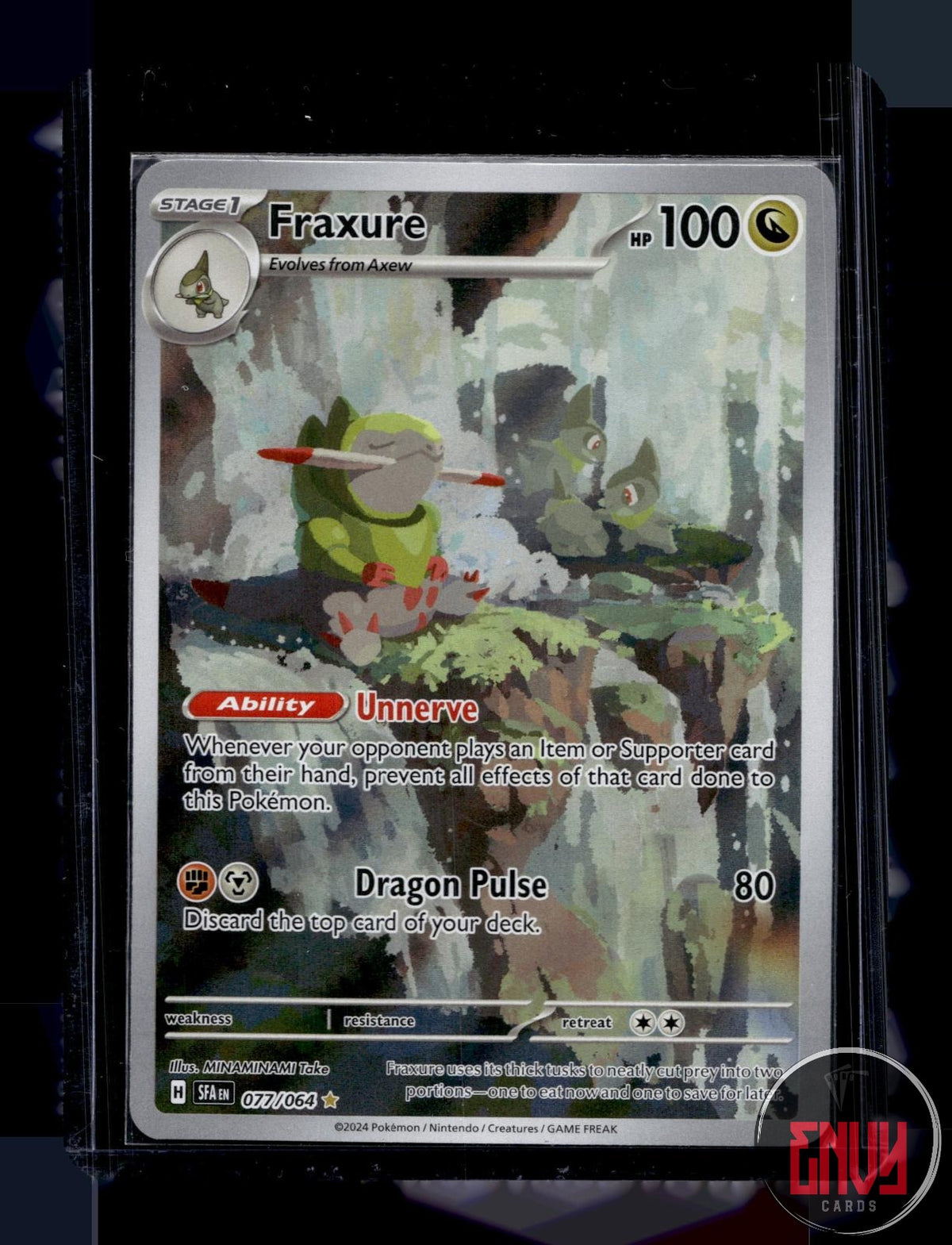 Fraxure NM 077/064 IR Shrouded Fable Pokemon Holo