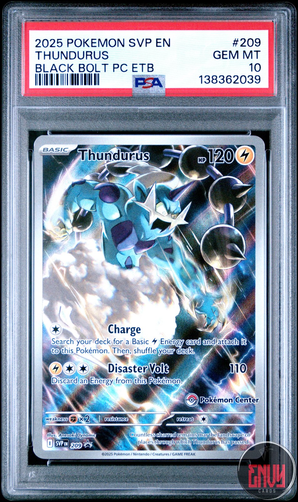 Thundurus 209 Black Bolt Pokemon Center Elite Trainer Box Pokemon PSA 10