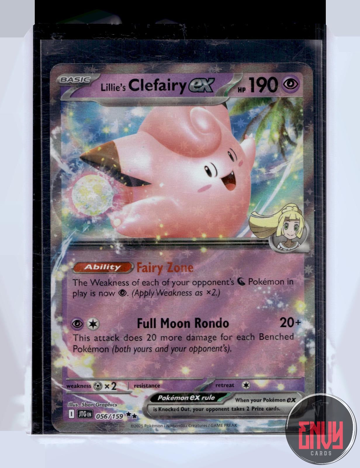 Lillie's Clefairy ex Near Mint 056/159 Double Rare Journey Together Pokemon