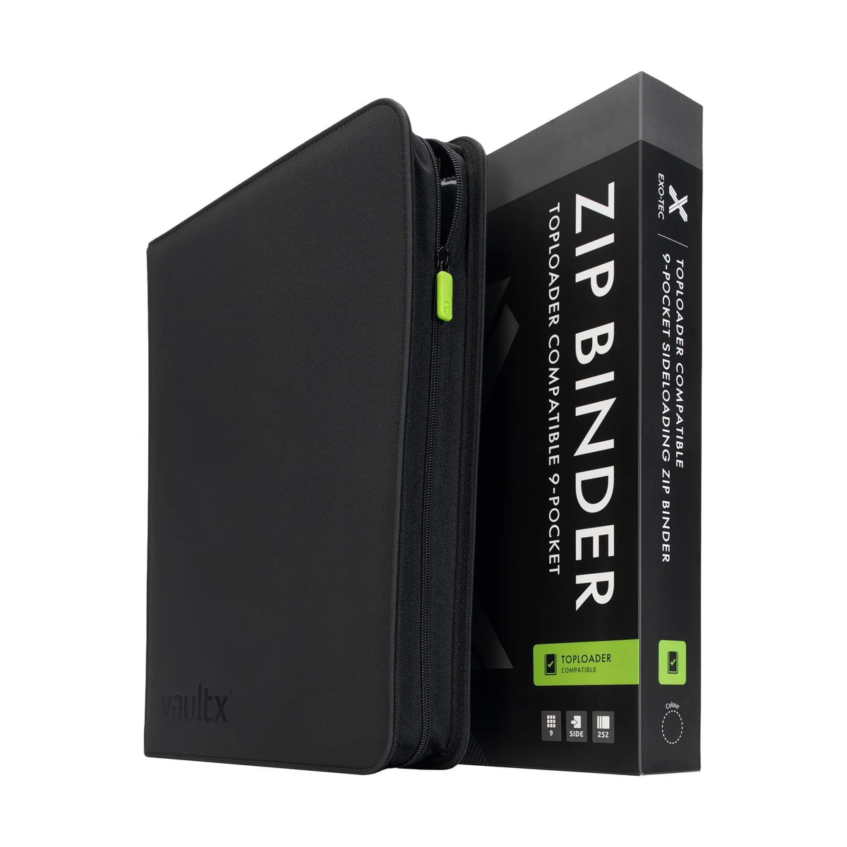 Vault-X: 9 Pocket Exo-Tec Toploader Compatible Zip Binder