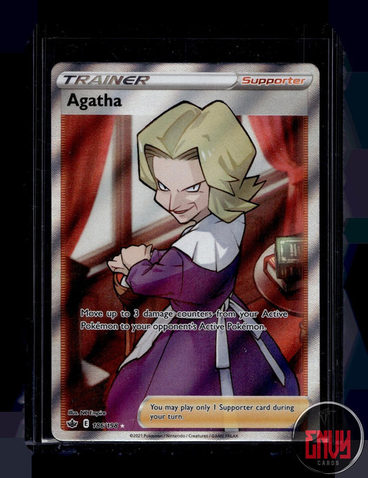 Agatha Near Mint 186/198 Ultra Rare Chilling Reign Pokemon Holo