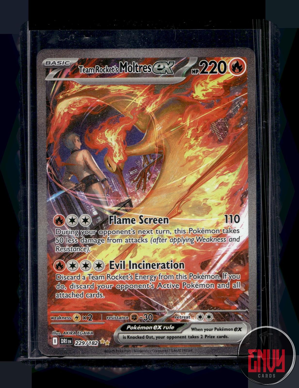 Team Rocket's Moltres ex NM 229/182 Destined Rivals Pokemon Holo