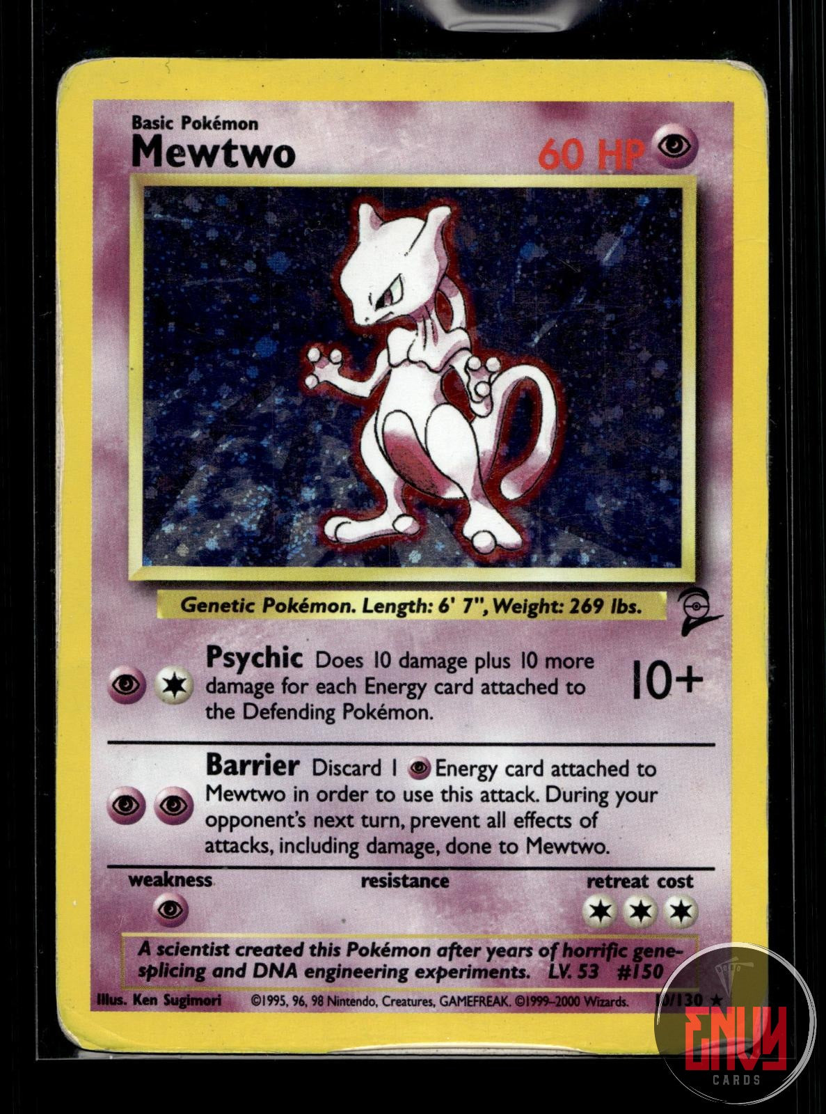 Mewtwo DMG 10/130 R Base Set 2 Pokemon Holo