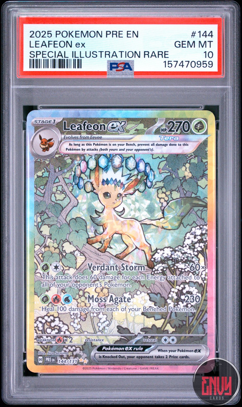 Leafeon EX 144/131 Special Illustration Rare Prismatic Evolutions Pokemon PSA 10