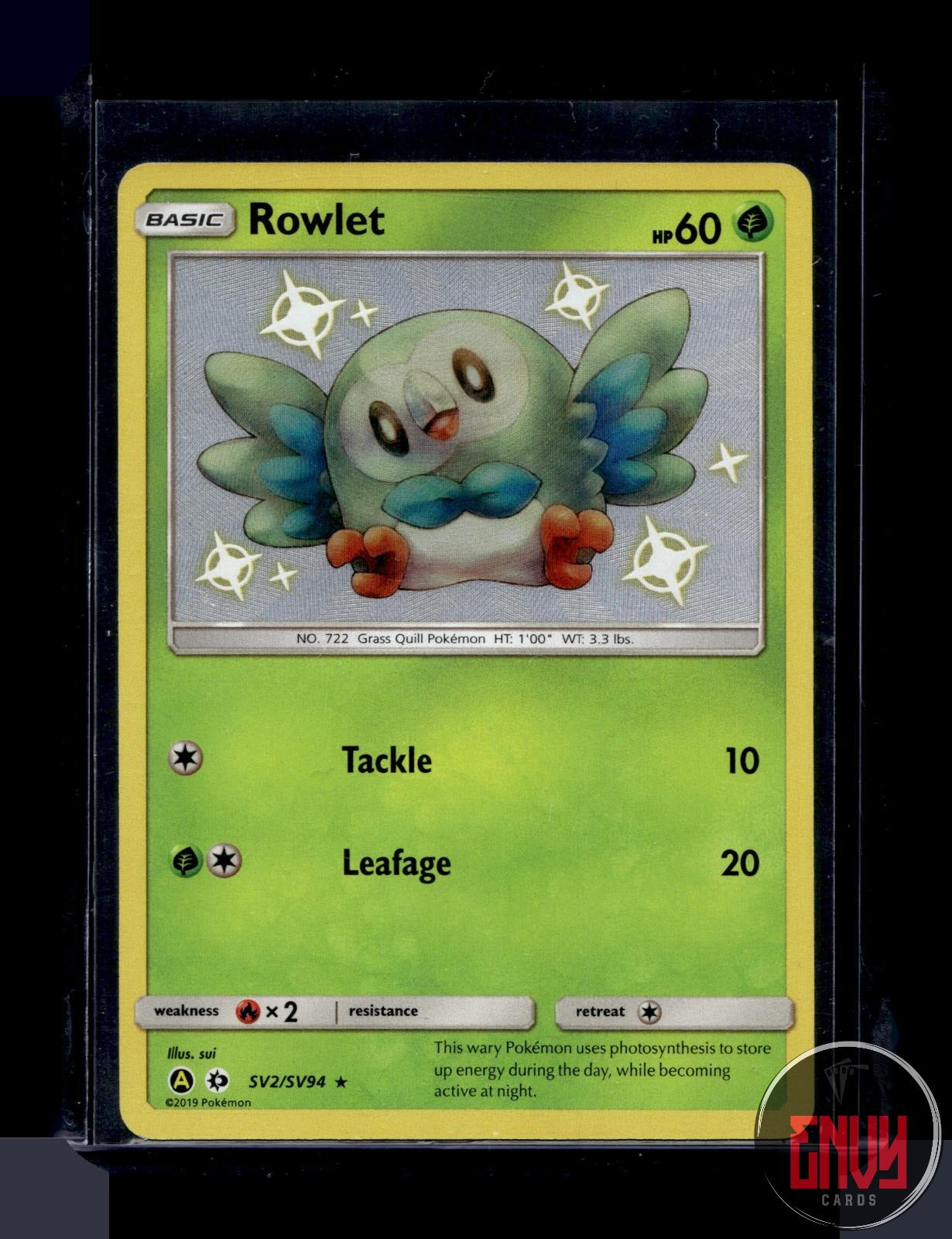 Rowlet Near Mint SV2/SV94 Shiny Rare Hidden Fates Shiny Vault Pokemon