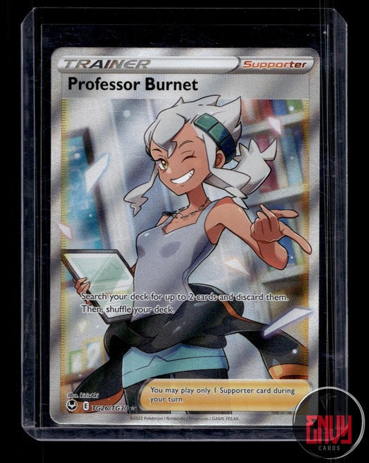Professor Burnet NM TG26/TG30 Ultra Rare Silver Tempest Trainer Gallery Pokemon