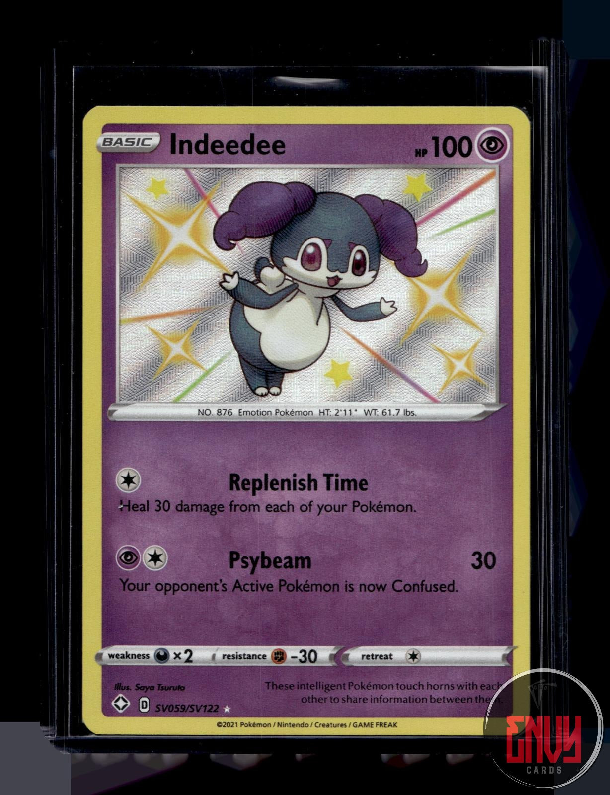 Indeedee Near Mint SV059/SV122 Shiny Rare Shining Fates Shiny Vault Pokemon Holo
